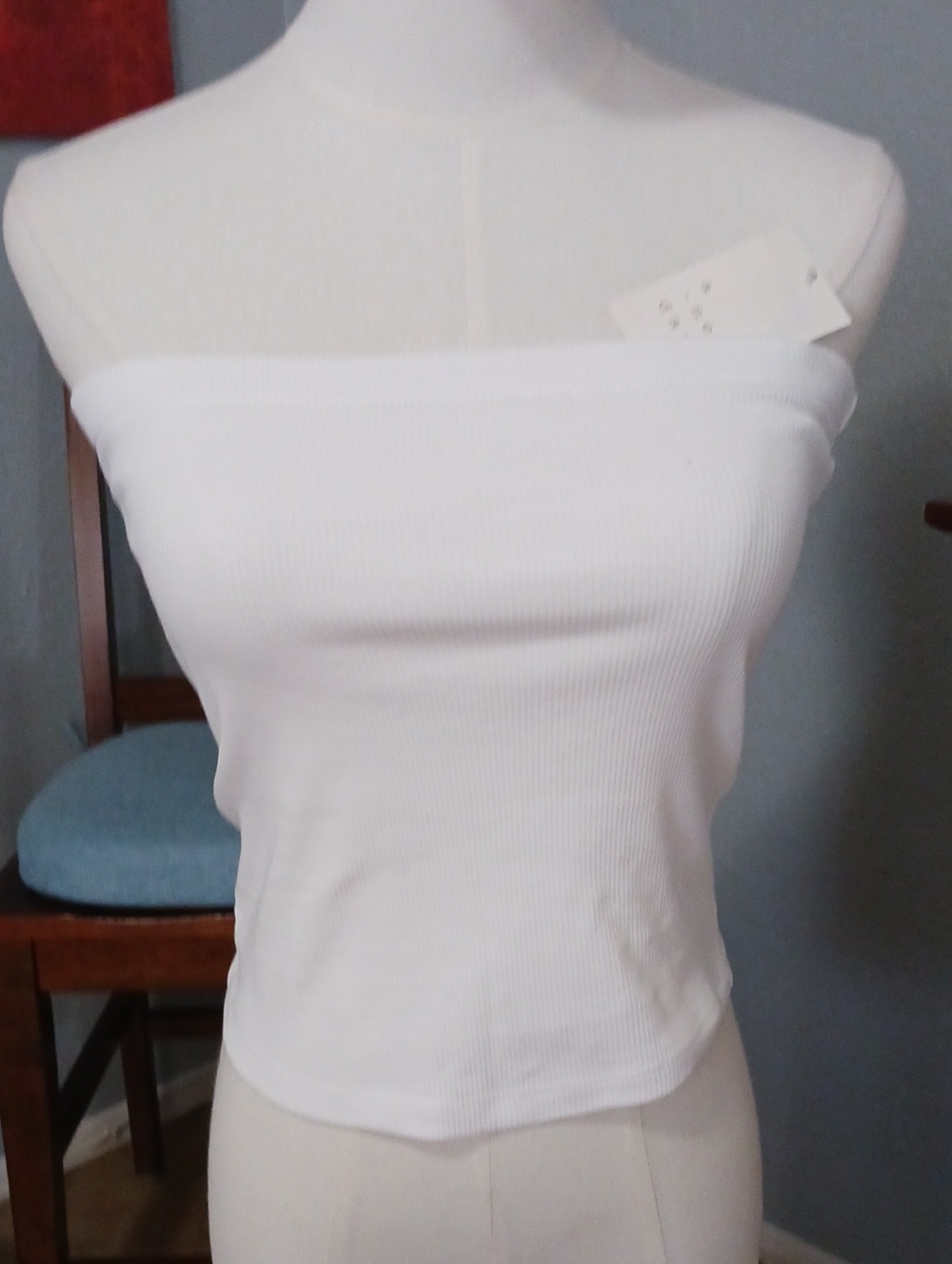 a new day White Ribbed Off-Shoulder Tube Camisole